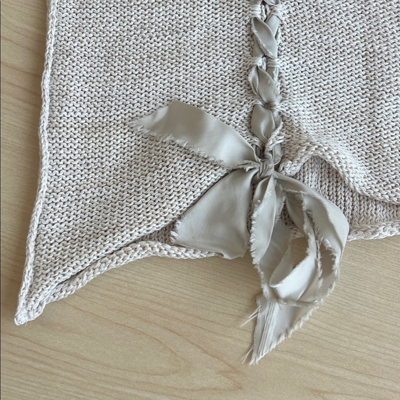 SKIF international sleeveless knitted tank with lace up ribbon bow contemporary - Picture 6 of 12